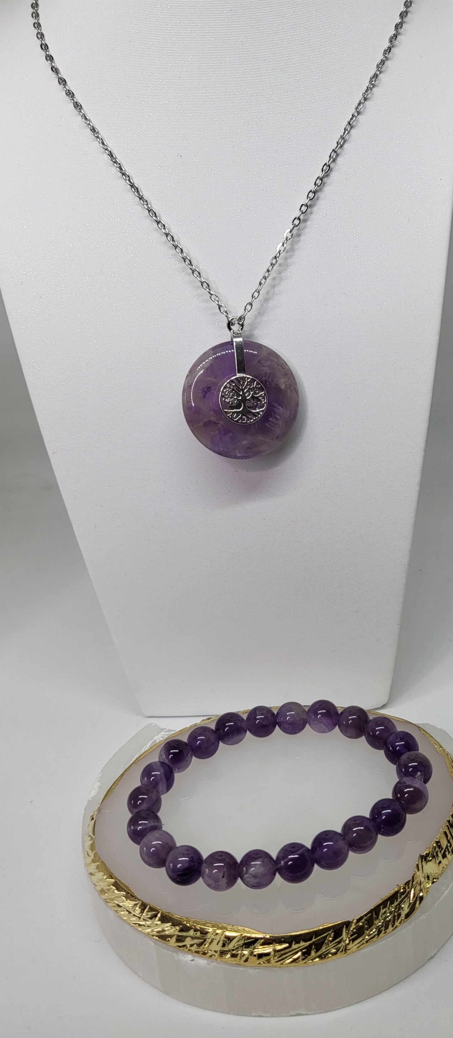 Pendentif en Améthyste et son Bracelet