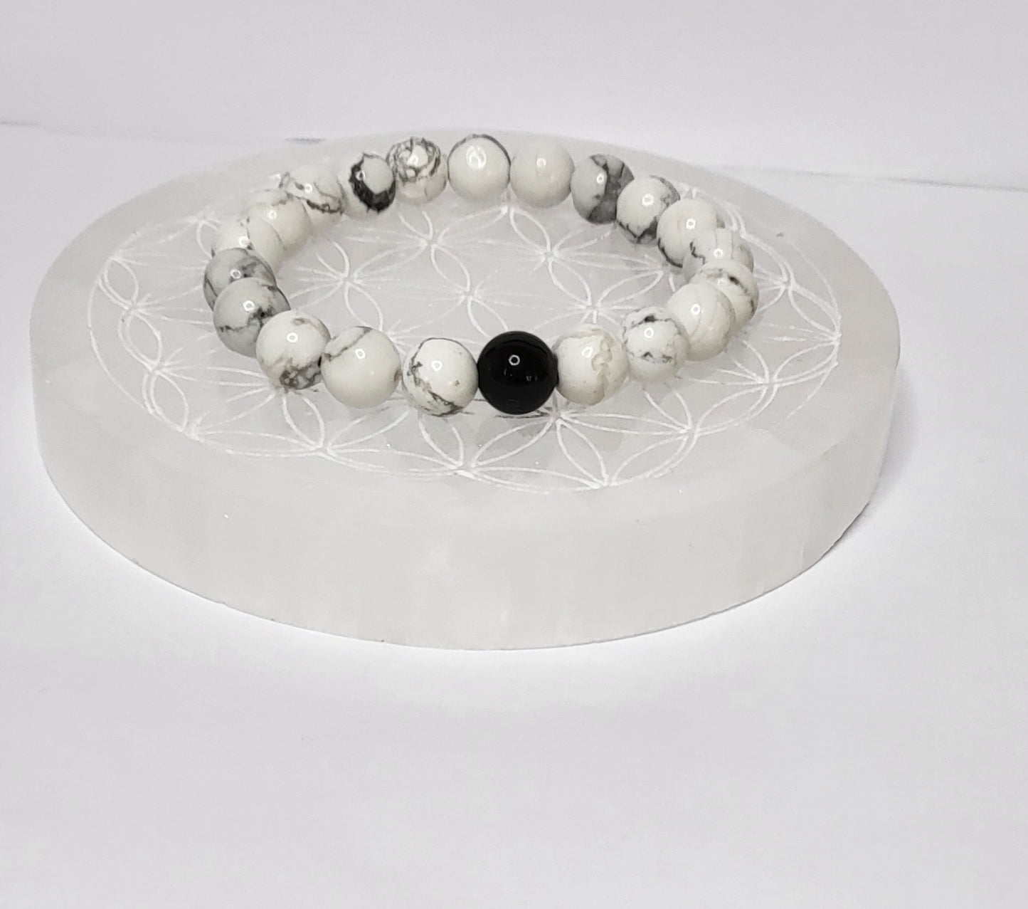 Bracelets de distance Obsidienne Noire et Howlite