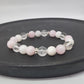 Bracelet pierre de lune Quartz rose , Pierre de lune et Cristal de Roche